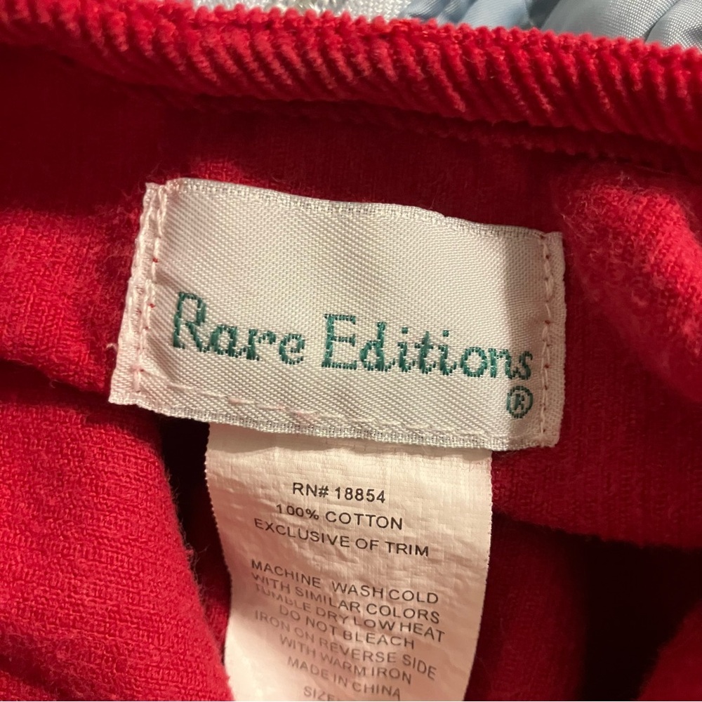 Vintage Rare Editions Christmas Corduroy Jumper Dress Red‎ & Green Candy Cane 4T - Picture 5 of 6